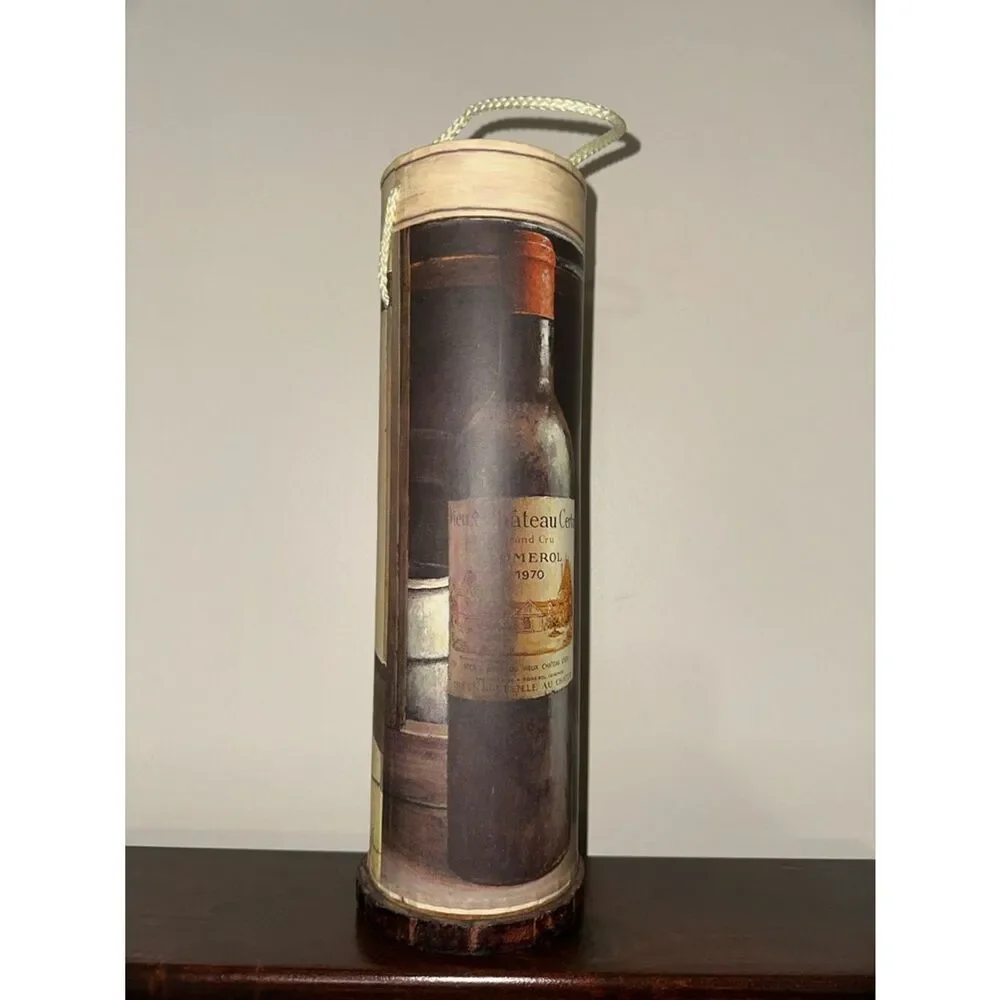 F. de Villeneuve vintage 1967 Caves Fauchon Chablis wine gift storage tube